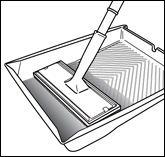 Loading a Floor Trim Pad with a Roller Tray