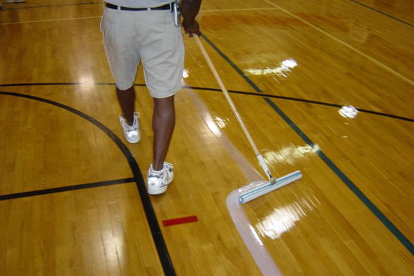 Padco Floor Finish Applicator on a gym floor