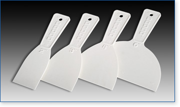 Padco plastic putty knives are available in a variety of sizes