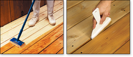 Applying Stain to deck boards and getting between the cracks